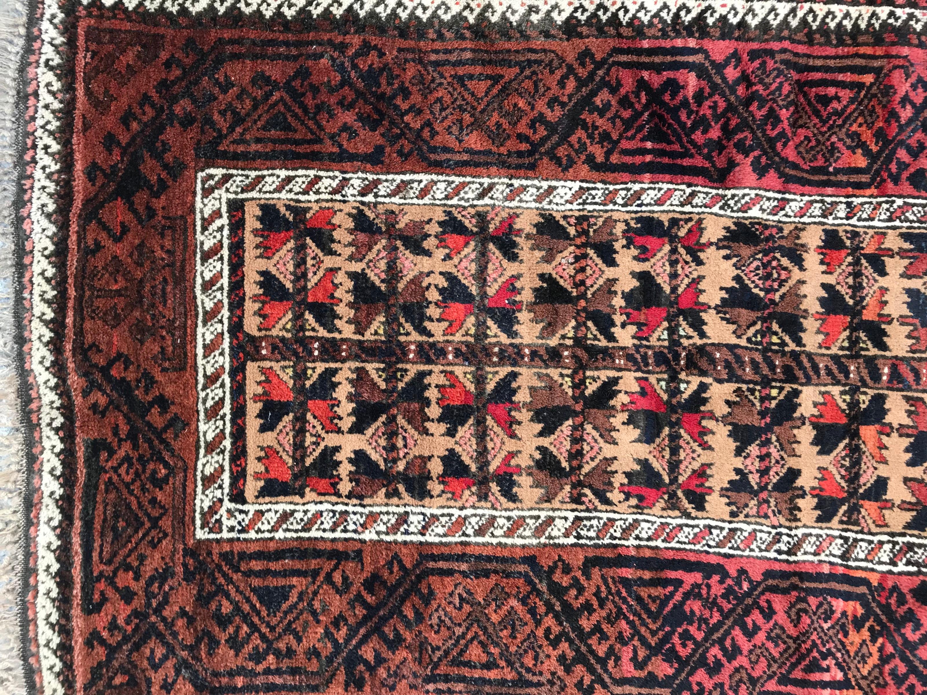 Afghan Nice Antique Tribal Balutch Rug, For Sale
