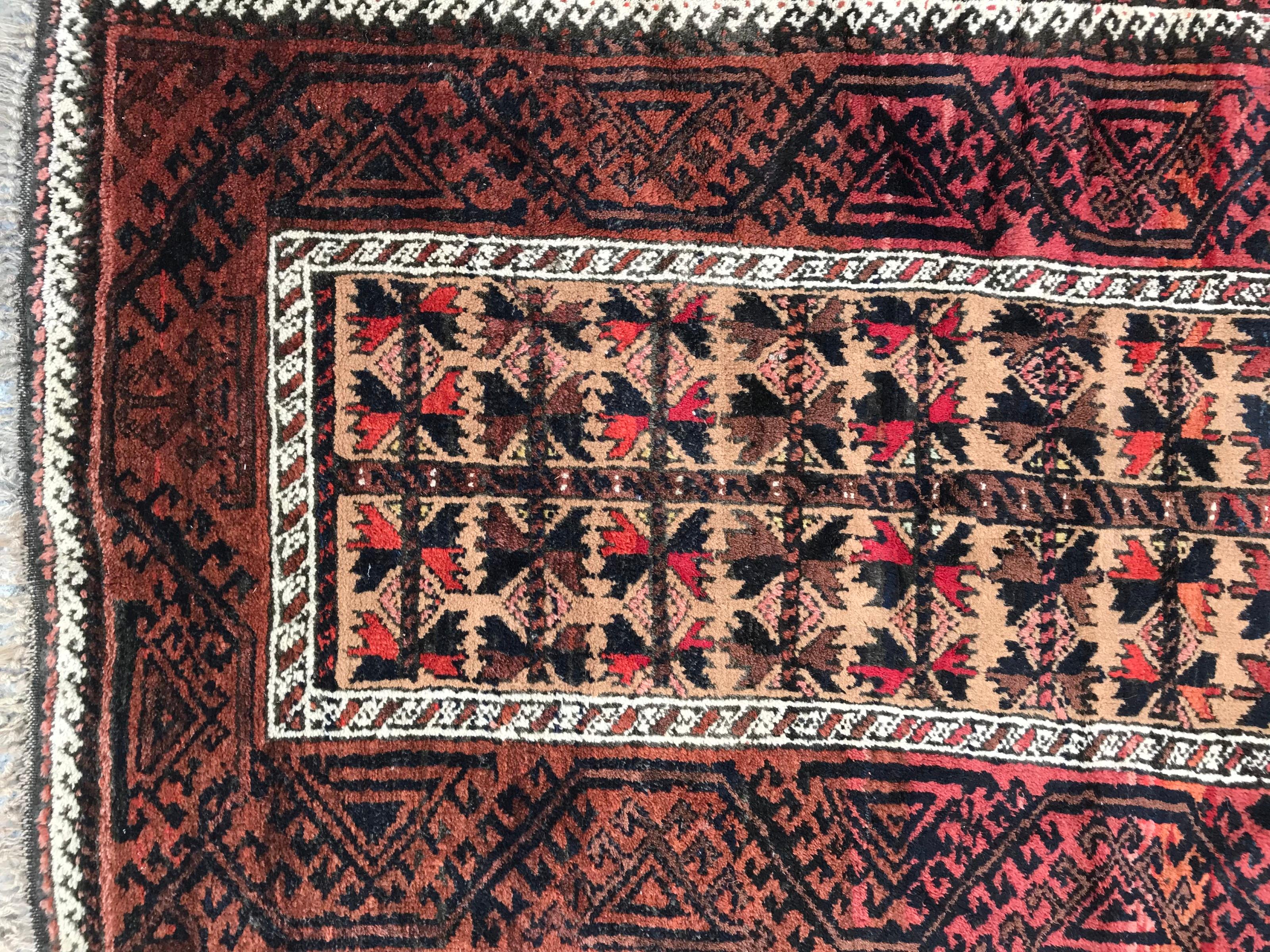 Bonita Alfombra Tribal Balutch Antigua, Afgano en venta