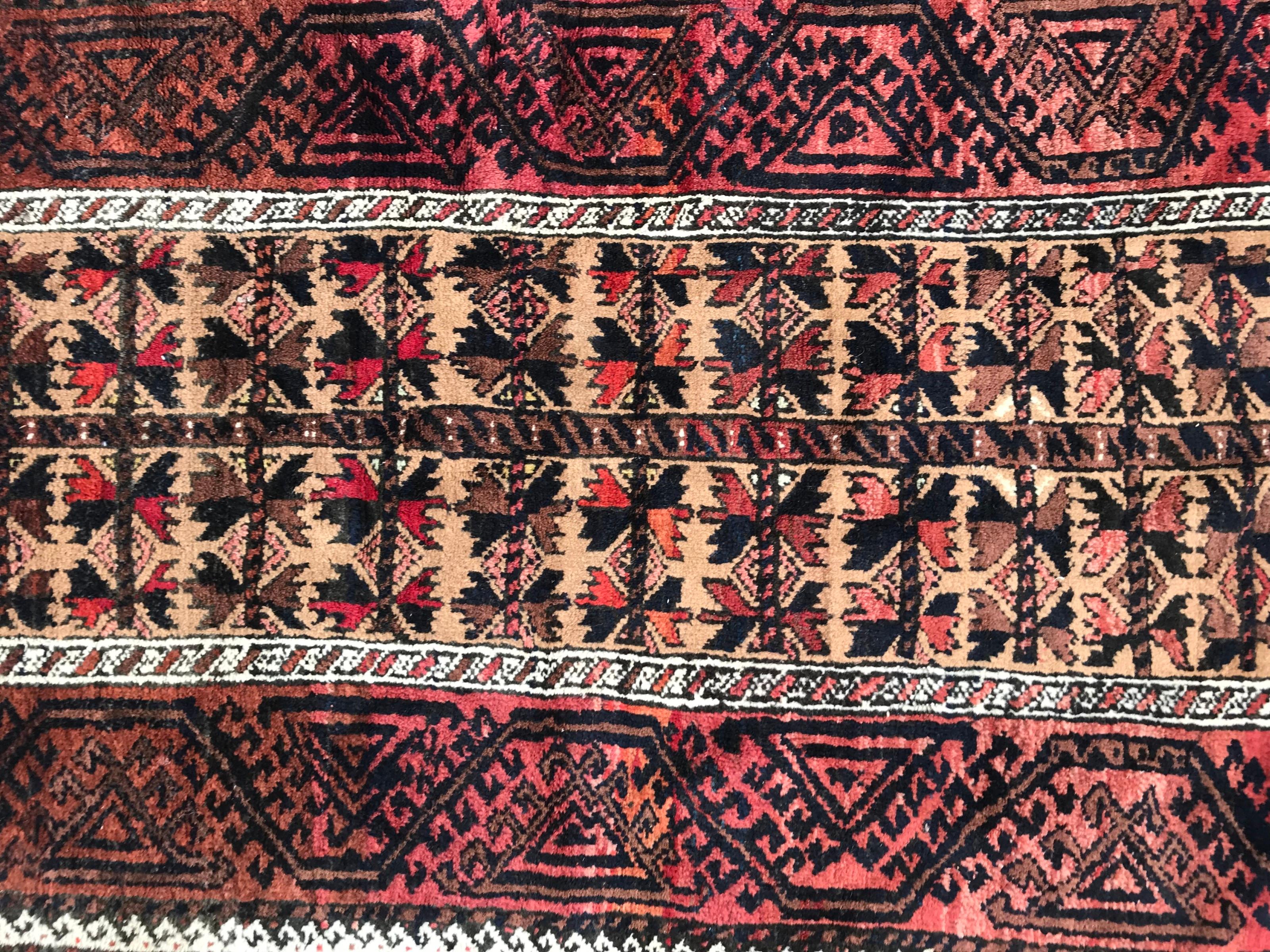 Hand-Knotted Nice Antique Tribal Balutch Rug, For Sale