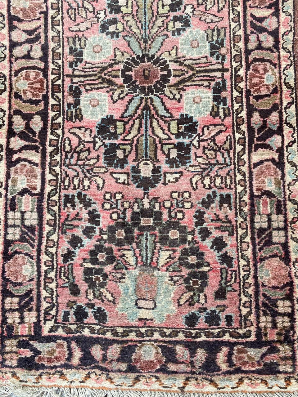 Asiatique Joli tapis de couloir tribal ancien Hamadan en vente