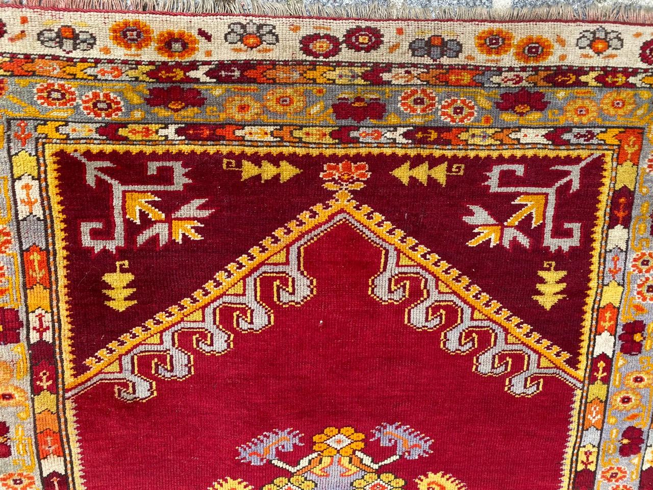 Bobyrug's Nice Antique Turkish Anatolian Rug (Oushak) im Angebot