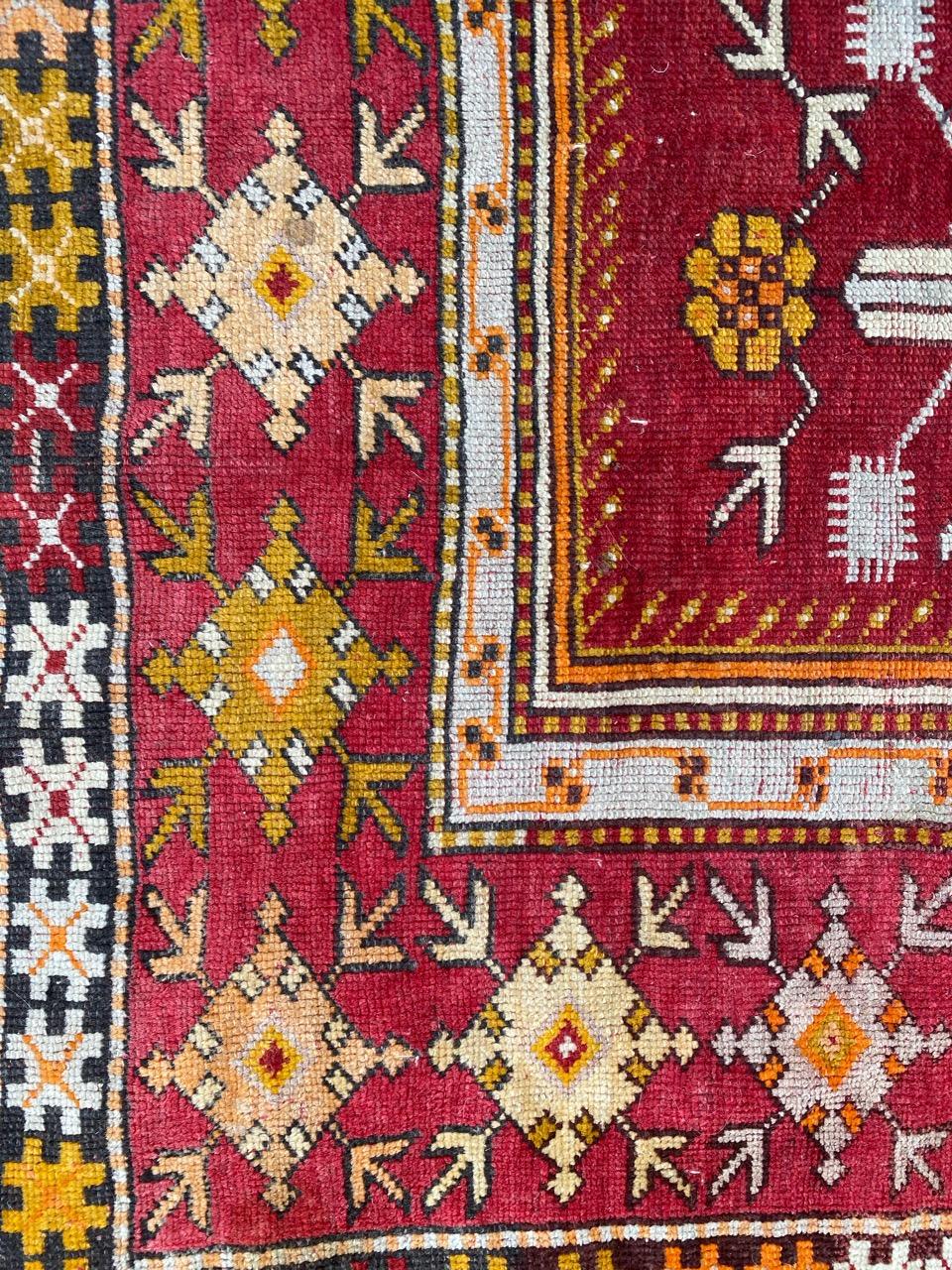 Hand-Knotted Bobyrug’s Nice Antique Turkish Anatolian Rug