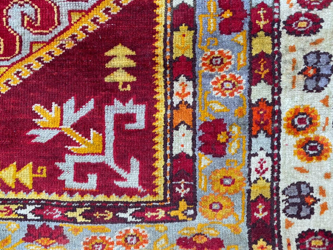 20th Century Bobyrug’s Nice Antique Turkish Anatolian Rug For Sale
