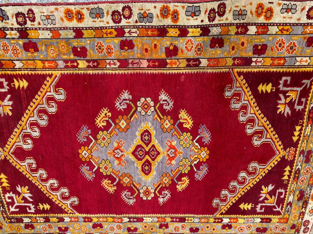 Bobyrug’s Nice Antique Turkish Anatolian Rug For Sale 2