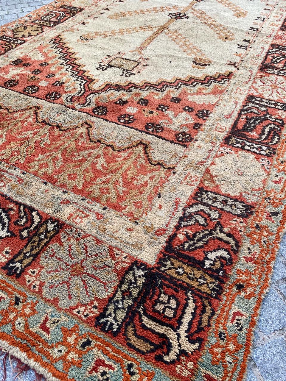 Bobyrug’s Nice Antique Turkish Oushak Rug For Sale 6