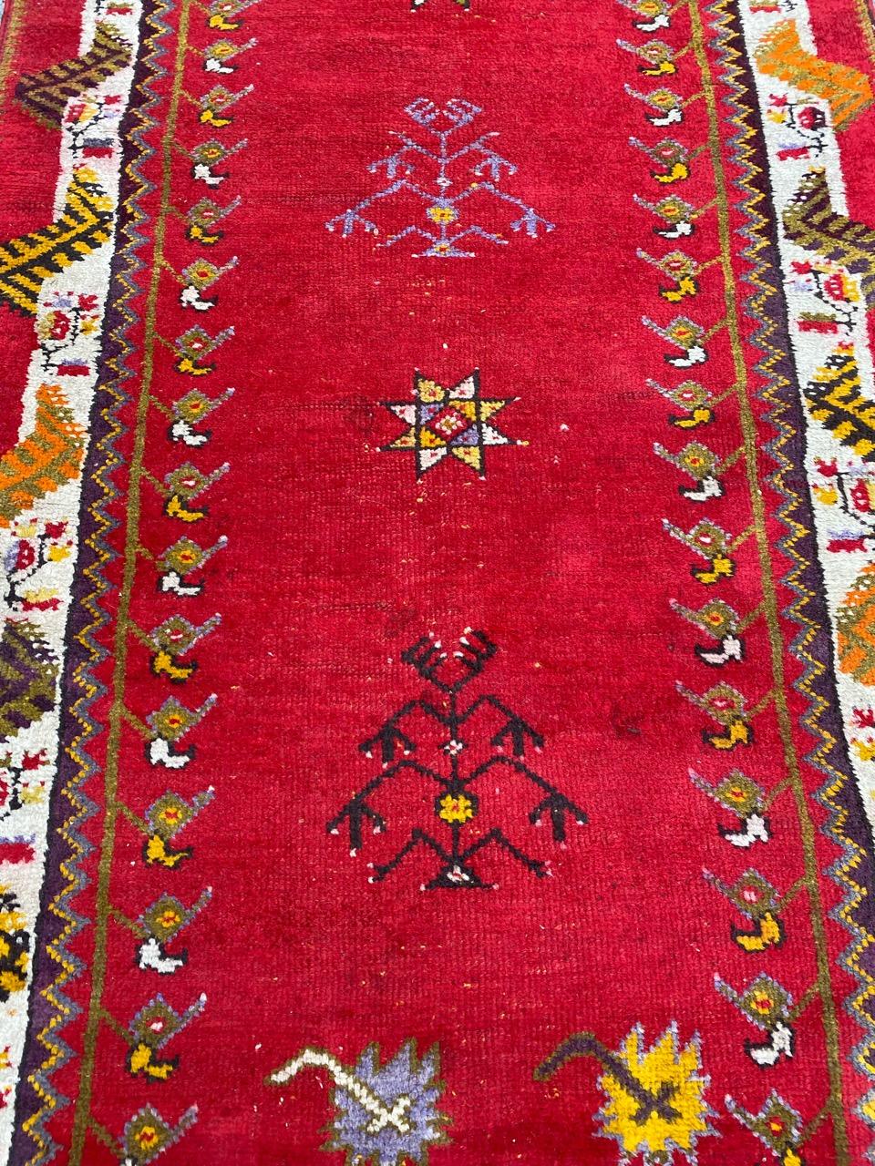 Hand-Knotted Bobyrug’s Nice Antique Turkish Oushak Runner For Sale