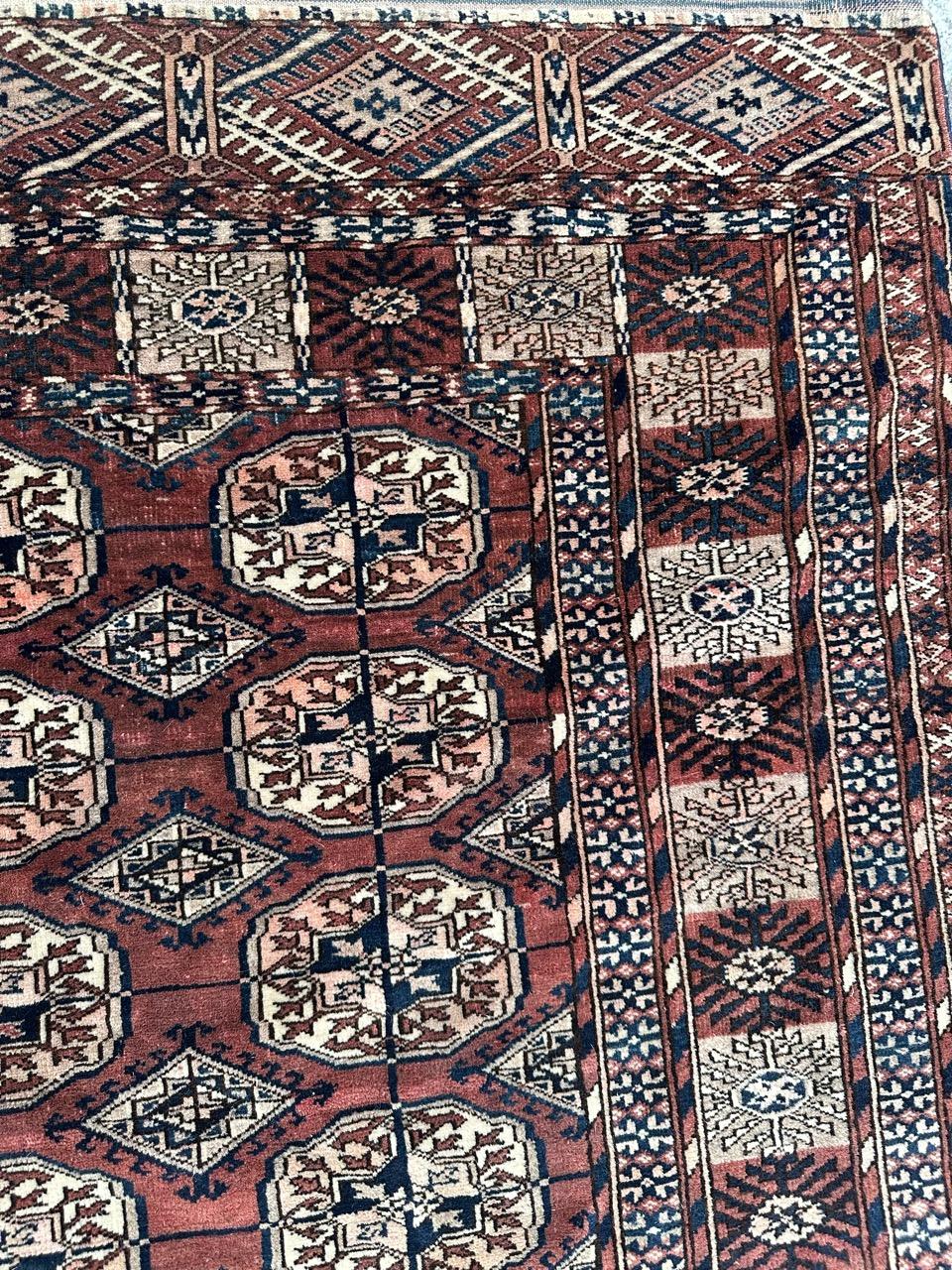 Bobyrug's Schöner antiker turkmenischer Bokhara-Teppich  im Angebot 2
