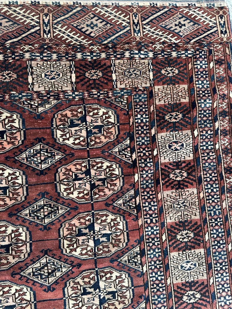 Nice antique Turkmen Bokhara rug For Sale 3