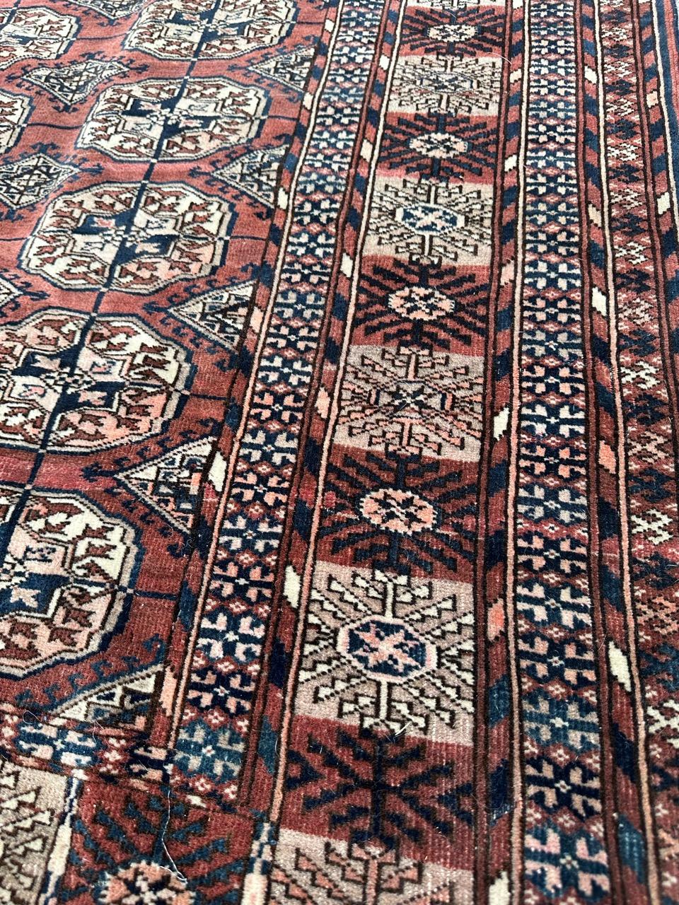 Bobyrug's Schöner antiker turkmenischer Bokhara-Teppich  im Angebot 3