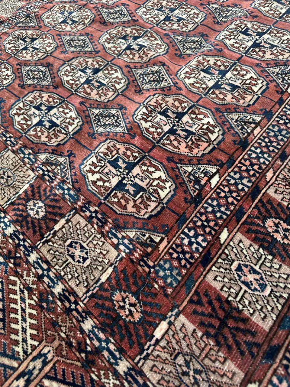 Bobyrug’s Nice antique Turkmen Bokhara rug  For Sale 5