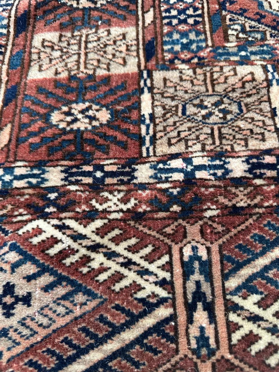 Bobyrug's Schöner antiker turkmenischer Bokhara-Teppich  im Angebot 6