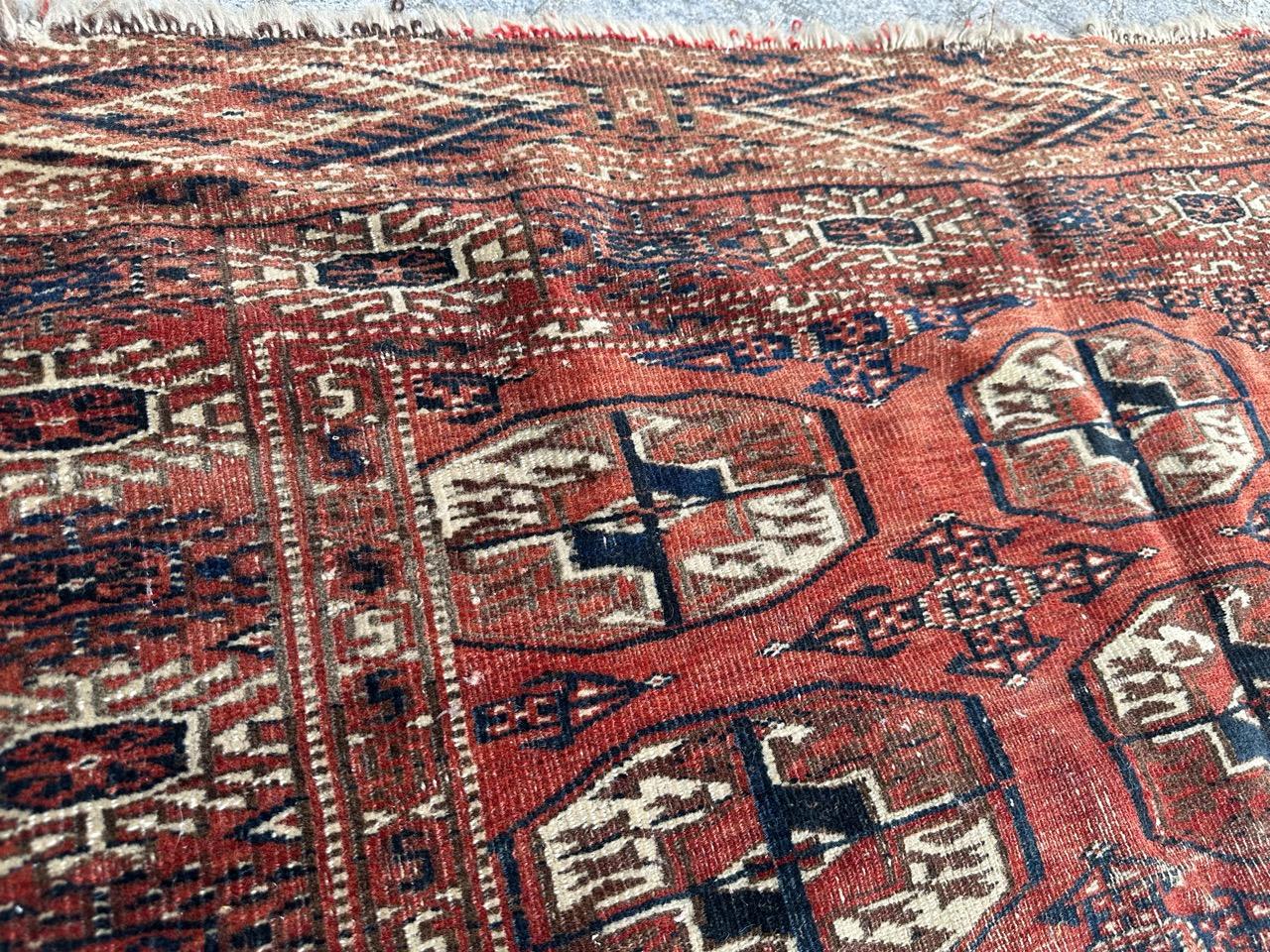 Beau tapis antique turkmène Bokhara en vente 6