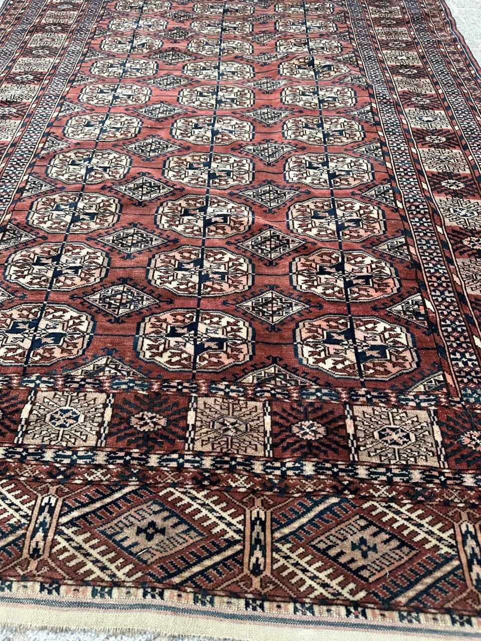 Bobyrug's Schöner antiker turkmenischer Bokhara-Teppich  im Angebot 8