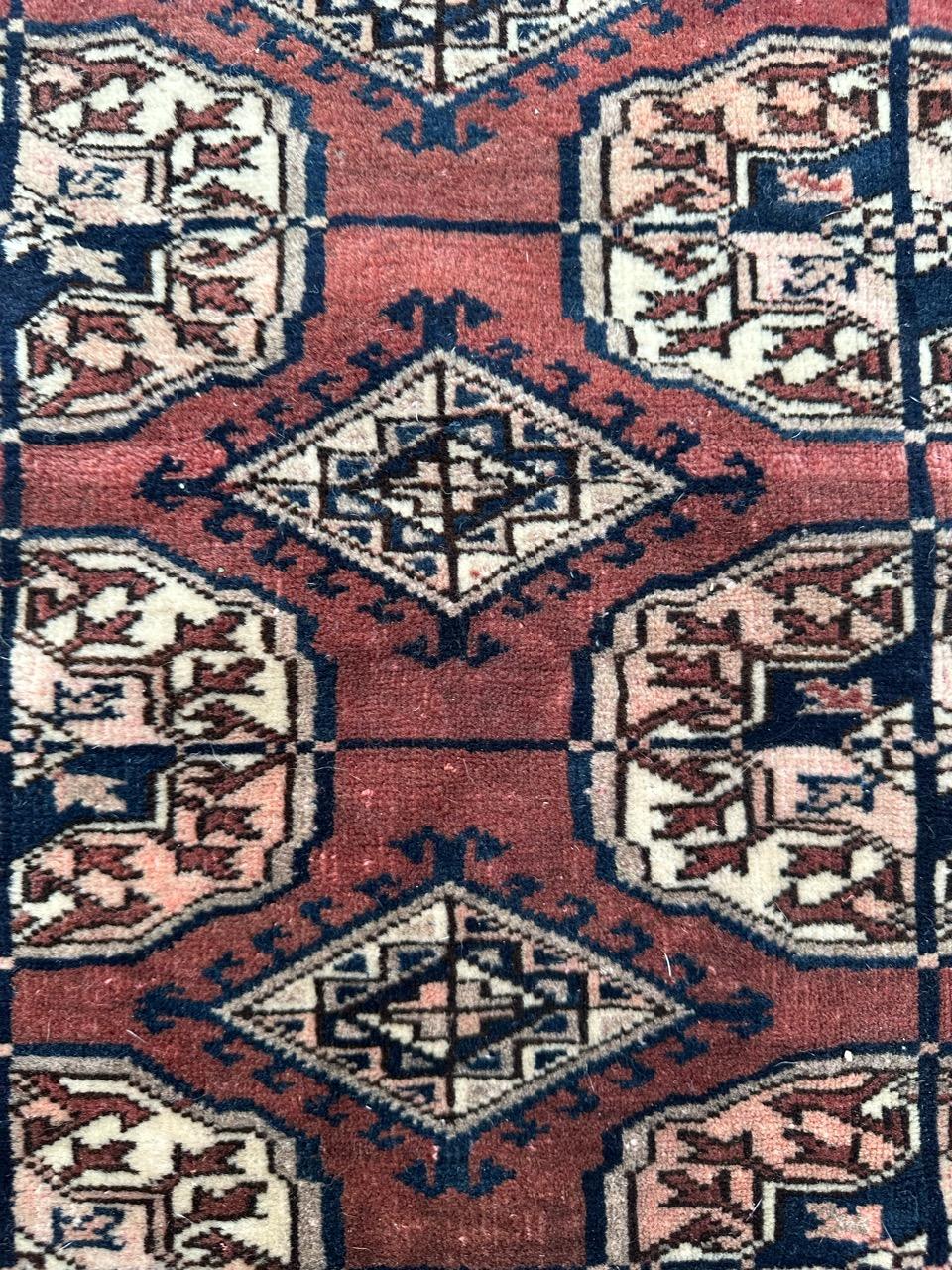 Bobyrug’s Nice antique Turkmen Bokhara rug  For Sale 11