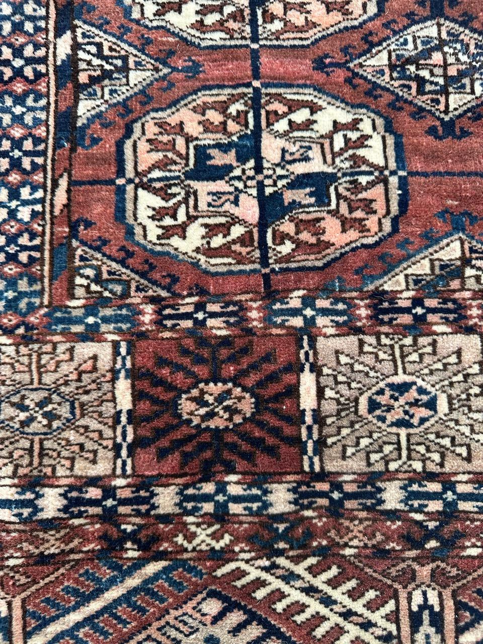 Bobyrug's Schöner antiker turkmenischer Bokhara-Teppich  im Angebot 11