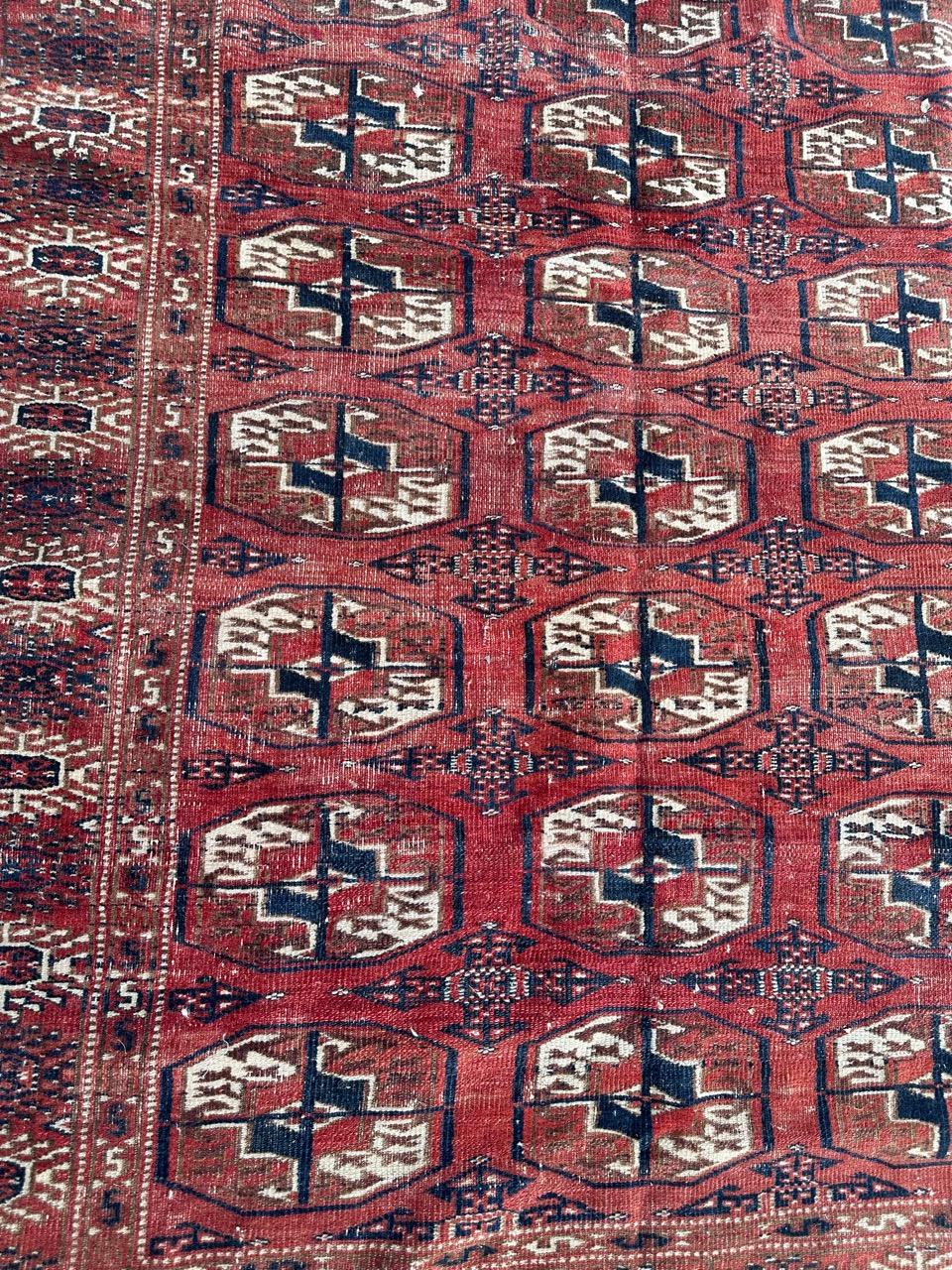 Tribal Beau tapis antique turkmène Bokhara en vente