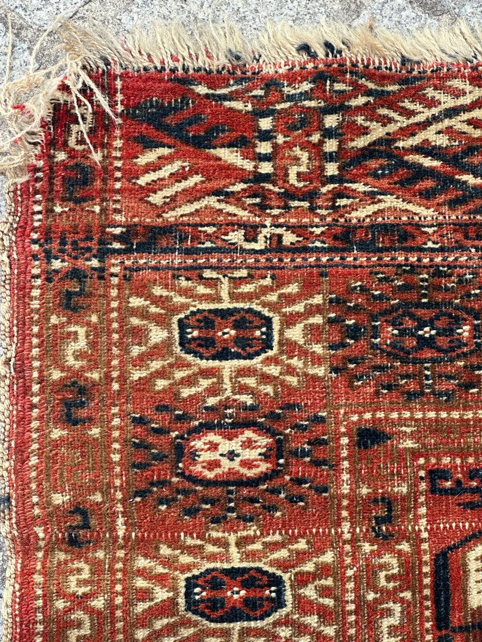 Turkmène Beau tapis antique turkmène Bokhara en vente