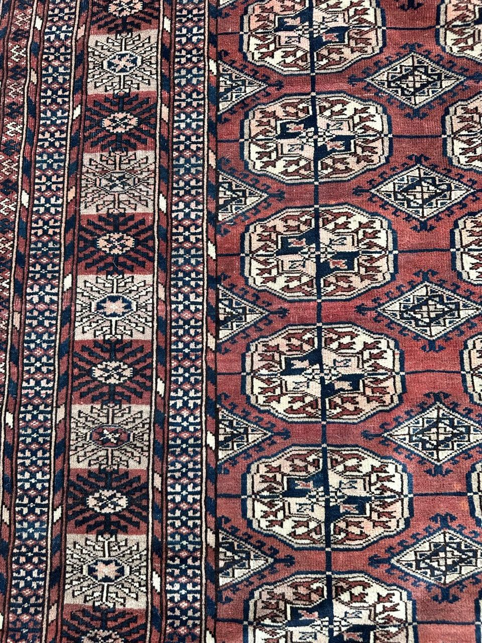 Bobyrug's Joli tapis antique turkmène de Bokhara  Bon état - En vente à Saint Ouen, FR