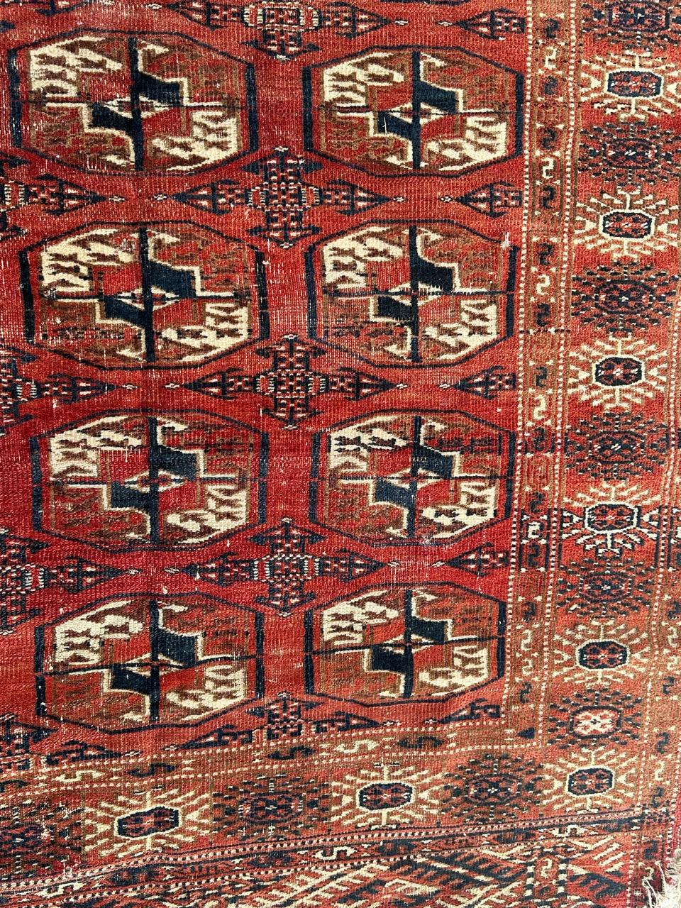 XIXe siècle Beau tapis antique turkmène Bokhara en vente