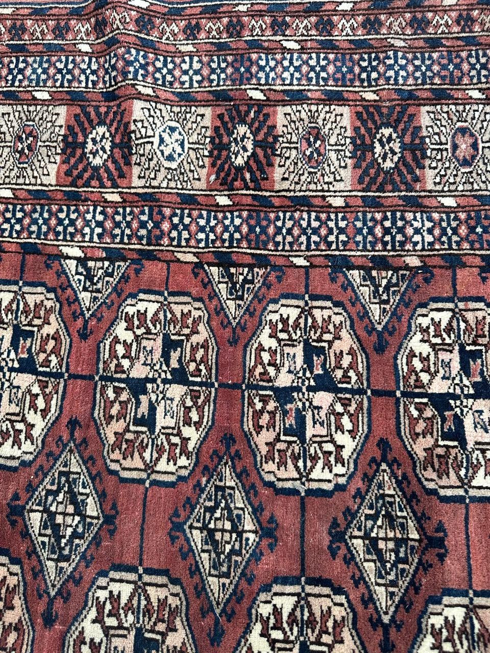 Bobyrug’s Nice antique Turkmen Bokhara rug  For Sale 1