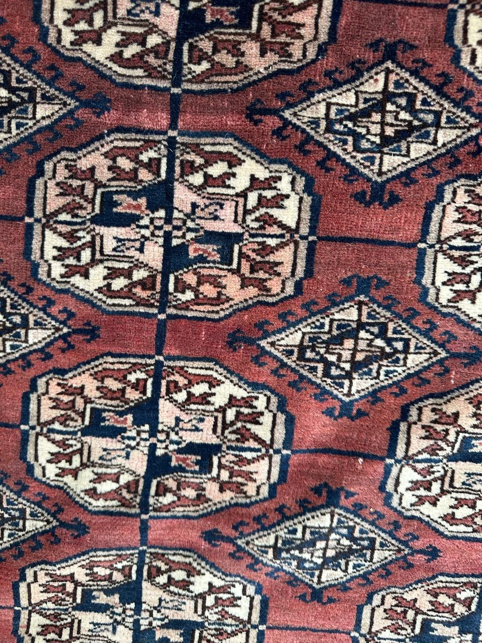 Nice antique Turkmen Bokhara rug For Sale 2