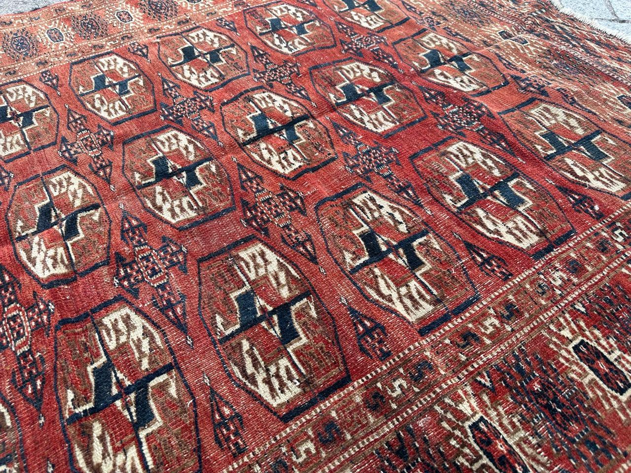 Beau tapis antique turkmène Bokhara en vente 1