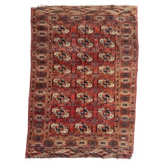 Beau tapis antique turkmène Bokhara 