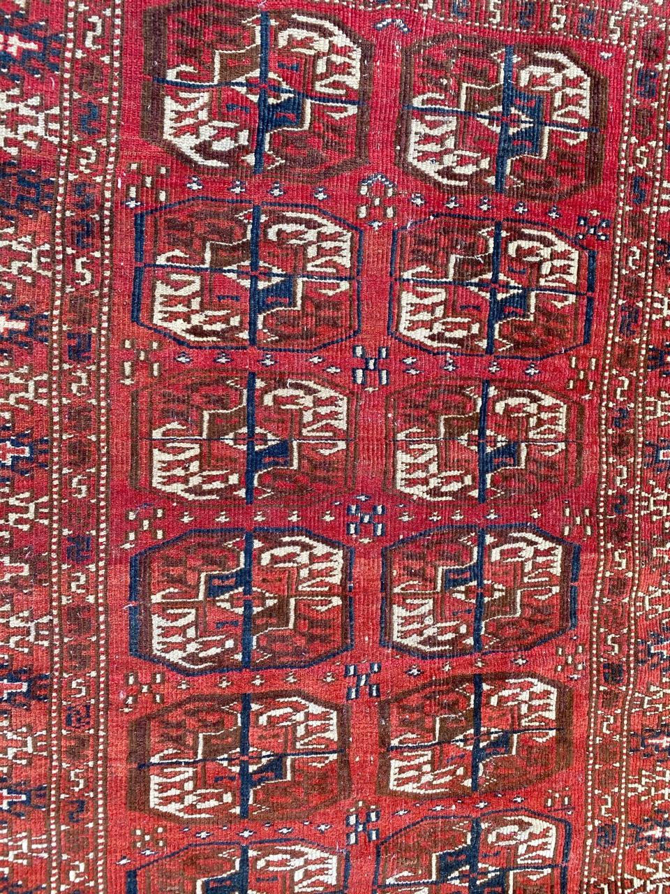 Kazak Bobyrug’s Nice Antique Turkmen Boukhara Rug For Sale