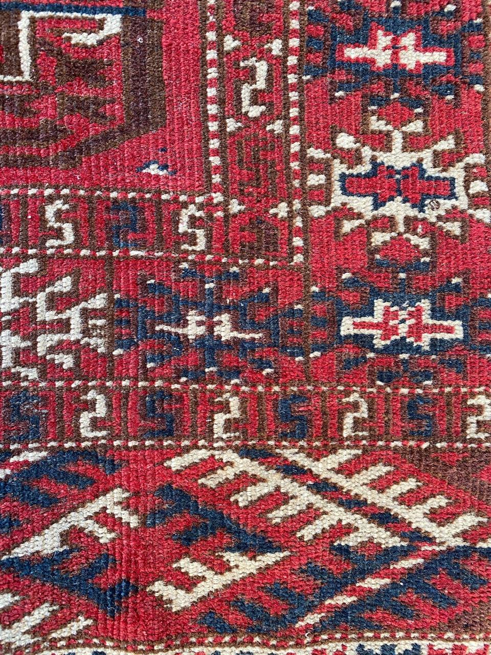 Wool Bobyrug’s Nice Antique Turkmen Boukhara Rug For Sale