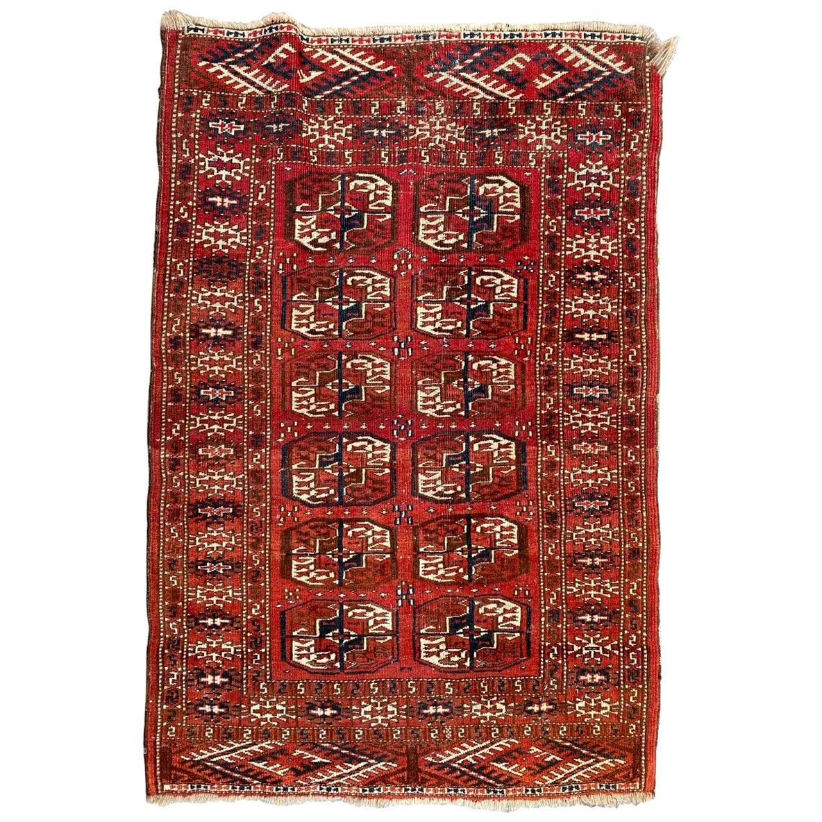 Bobyrug's Schöner Antiker Turkmenischer Boukhara-Teppich