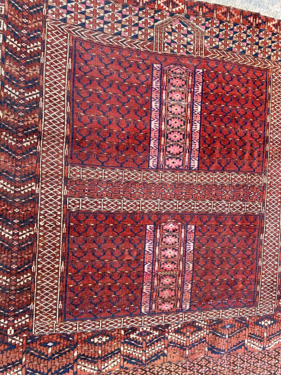 Nice Antique Turkmen Hatchlou Rug For Sale 8