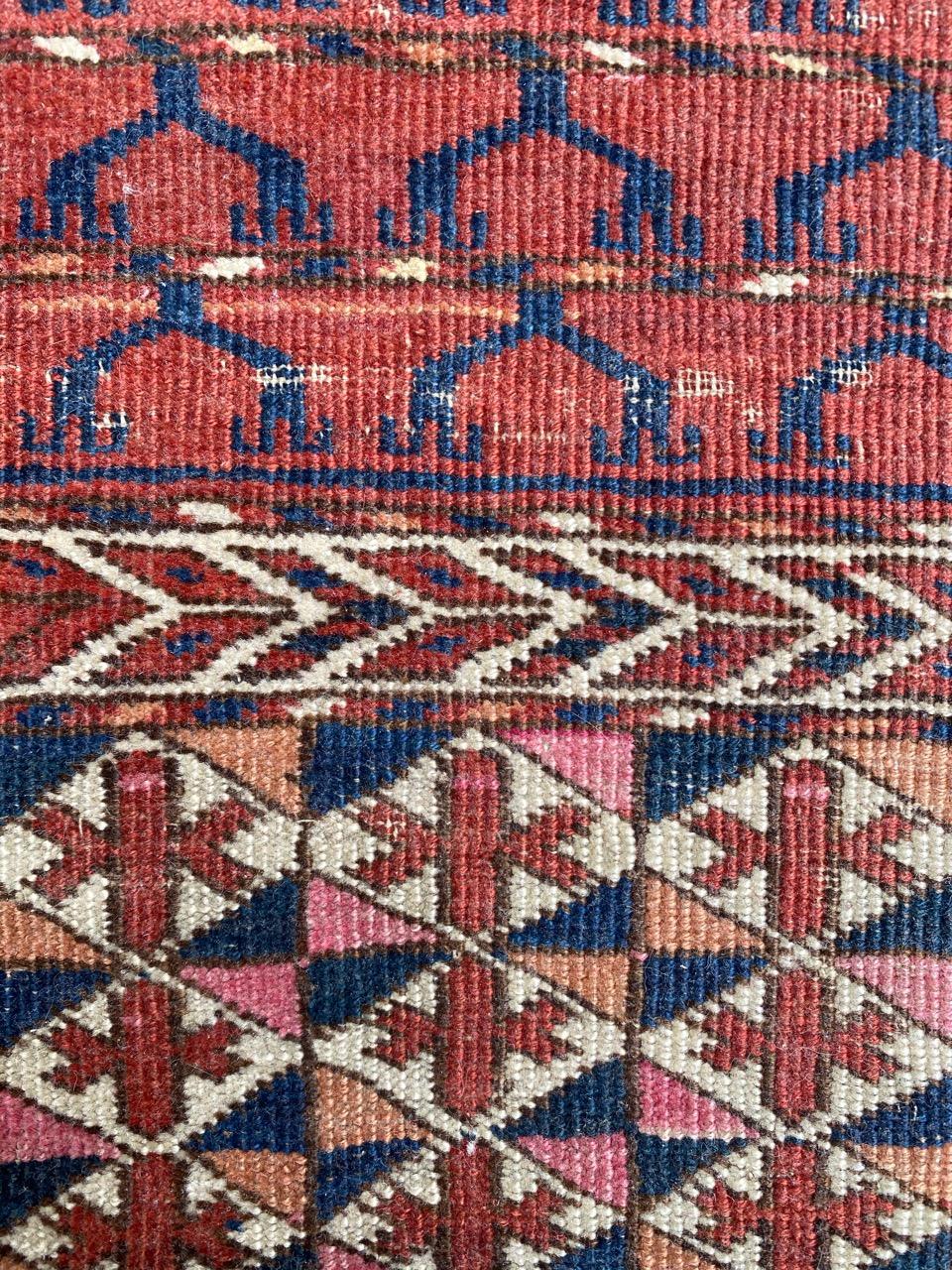 Tribal Nice Antique Turkmen Hatchlou Rug For Sale