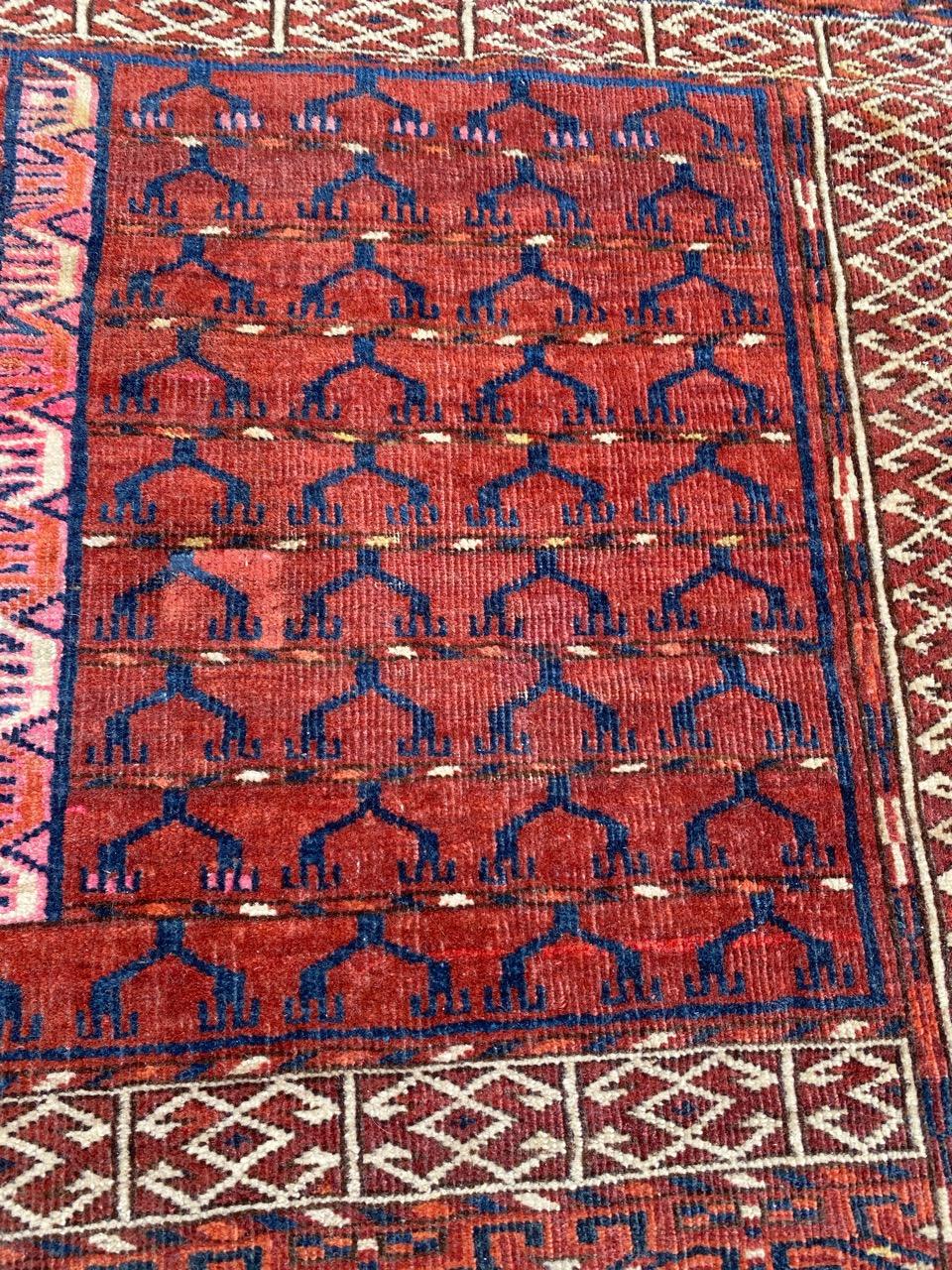 Wool Nice Antique Turkmen Hatchlou Rug For Sale