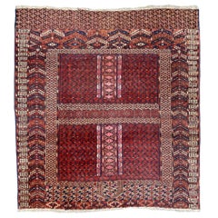 Beau tapis turc ancien de type chapeau de chaume