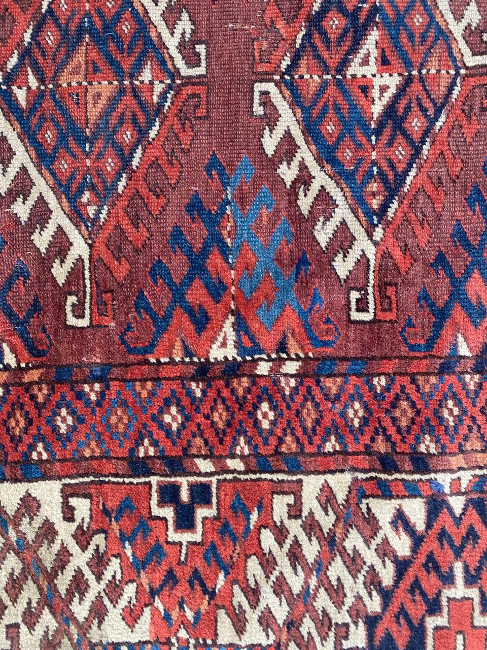 Bobyrug’s Nice Antique Turkmen Yumut Rug For Sale 4