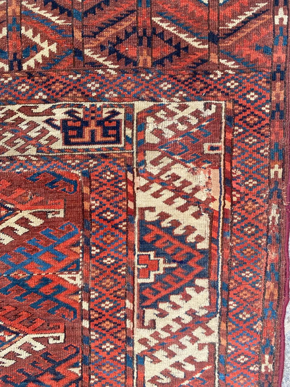 Bobyrug’s Nice Antique Turkmen Yumut Rug For Sale 8