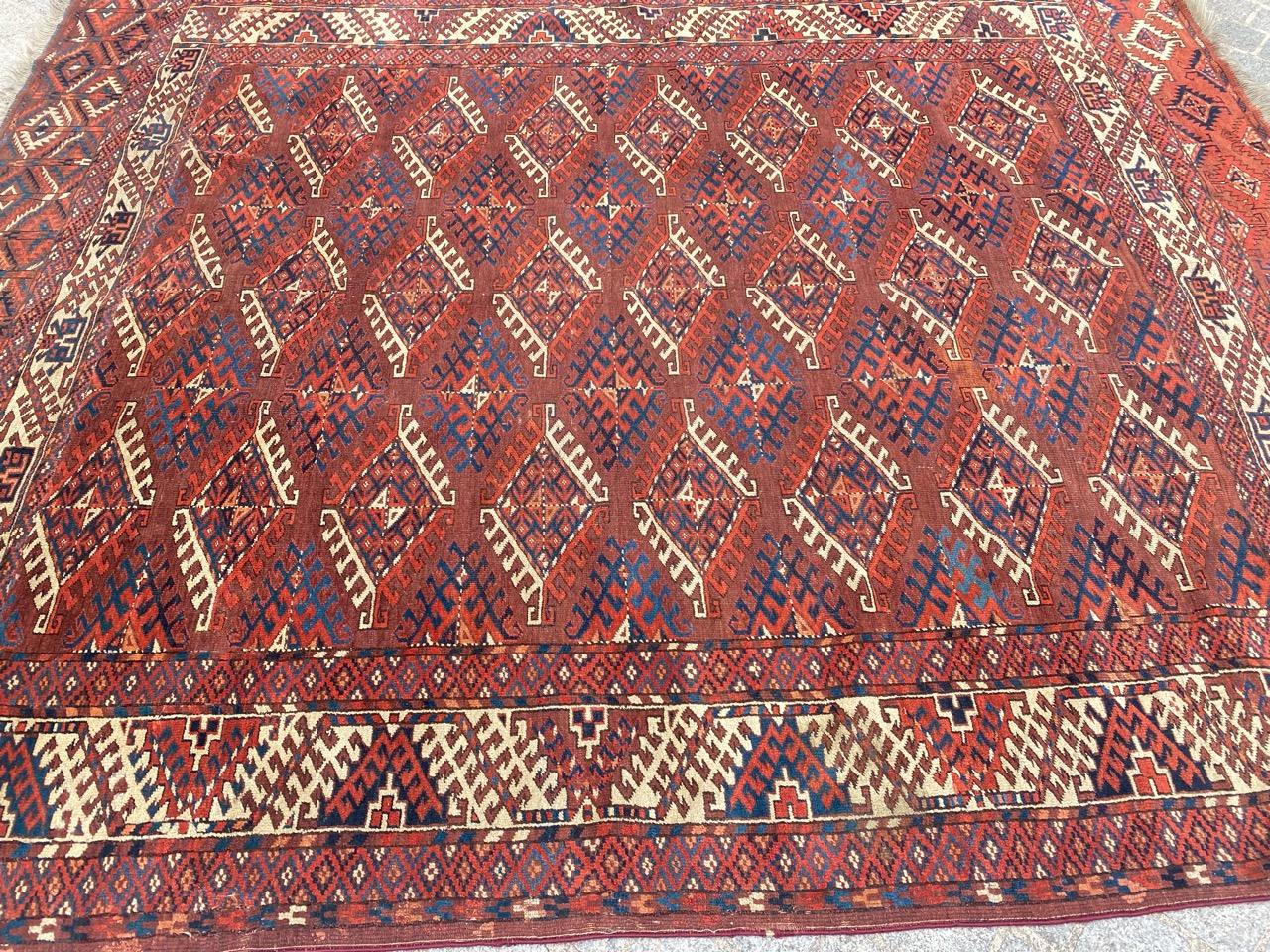 Bobyrug’s Nice Antique Turkmen Yumut Rug For Sale 9