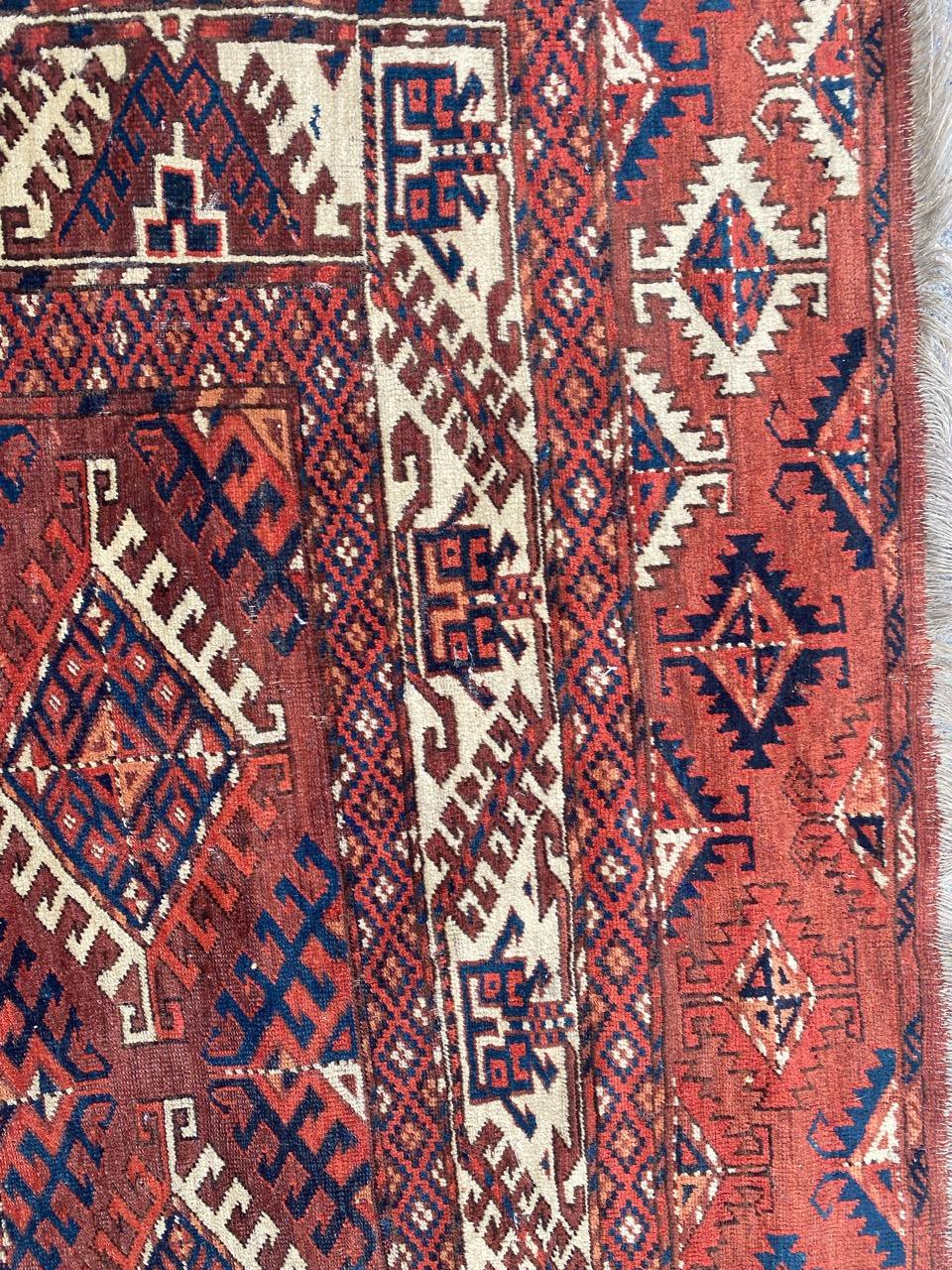 19th Century Bobyrug’s Nice Antique Turkmen Yumut Rug For Sale