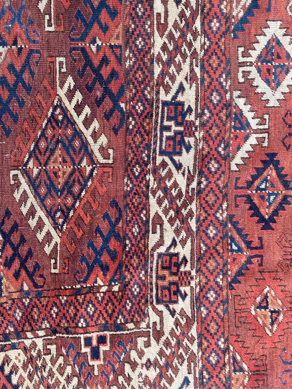 Wool Bobyrug’s Nice Antique Turkmen Yumut Rug For Sale