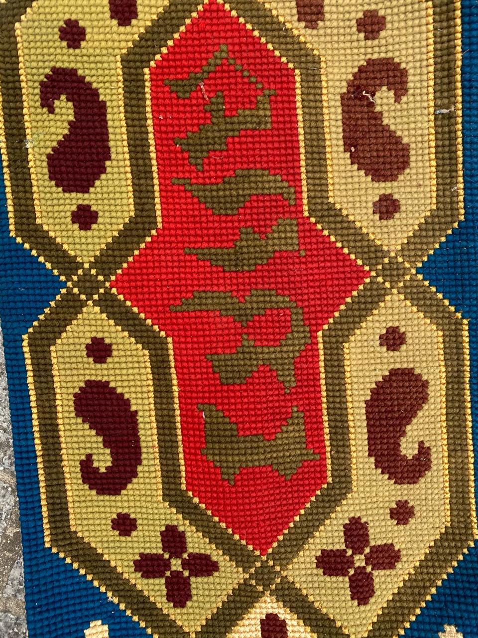 19th Century Nice Antique Valance Needlepoint Tapestry