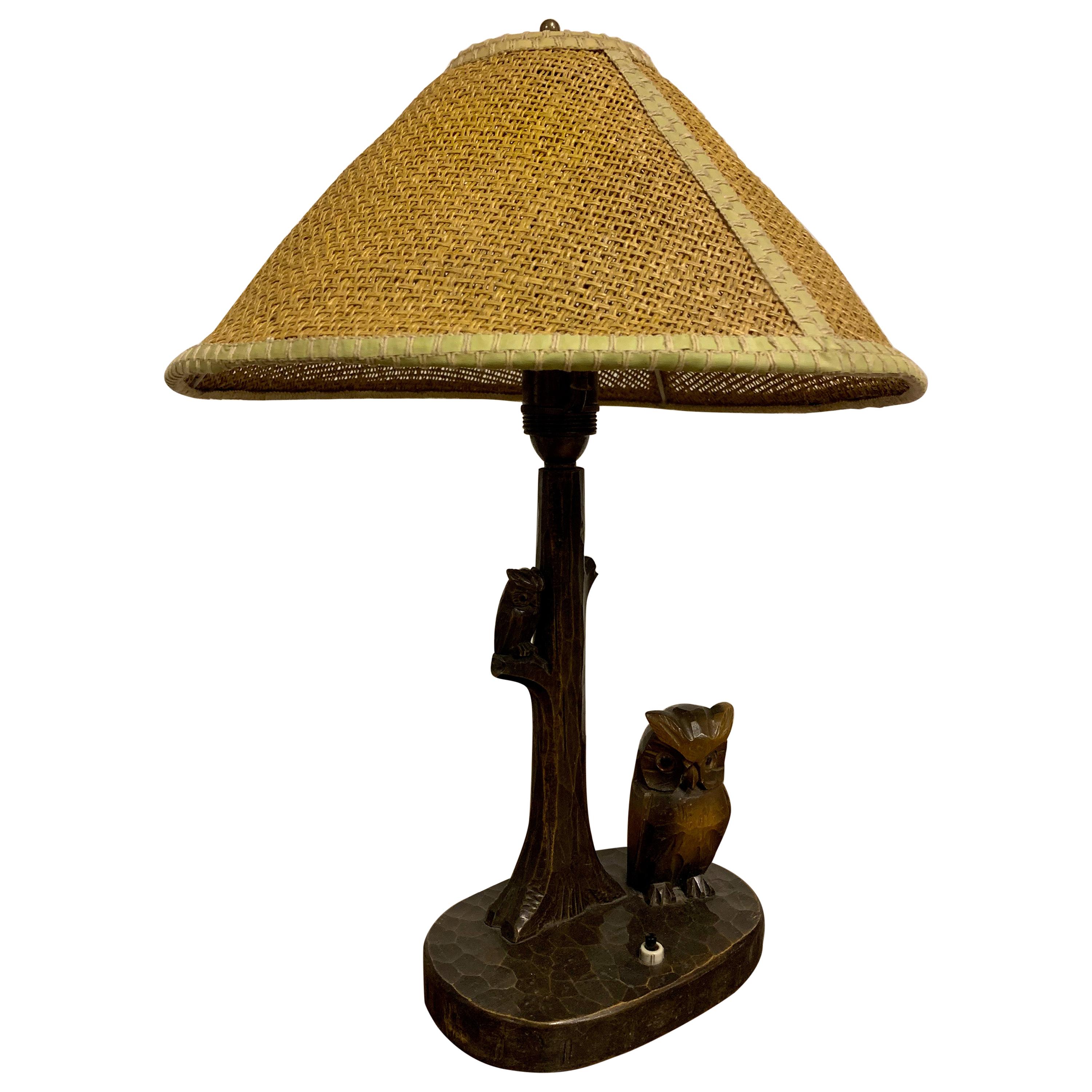 Nice Art & Crafts Woodworker Table Lamp For Sale