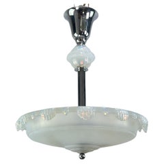 Schöne ART DECO-Kronleuchter-Hängelampe von EZAN Design Boris Lacroix, 1930er Jahre