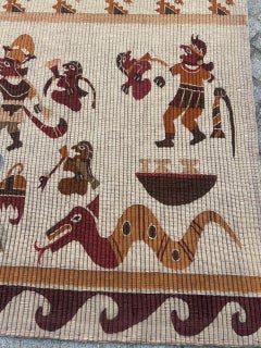 Nice art deco period Peruvian tribal tapestry