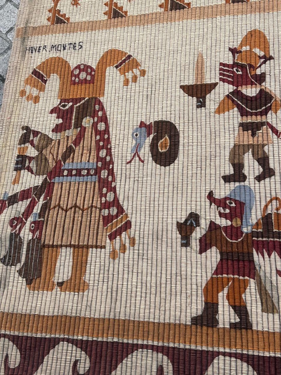 Nice art deco period Peruvian tribal tapestry For Sale 2