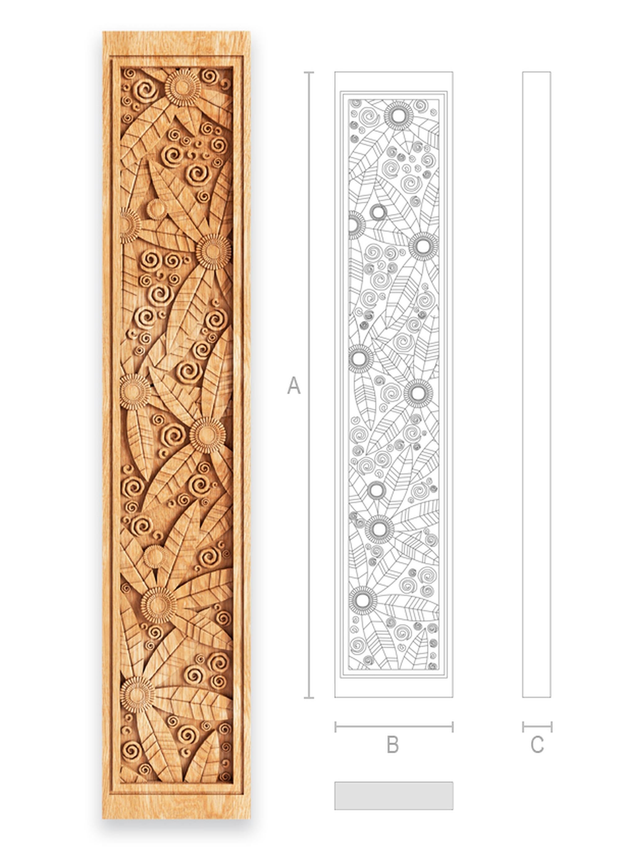 Victorian Nice Baluster Made of Wood with Floral Pattern, Architectural Exterior Baluster For Sale