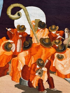 Bobyrug’s Nice Bolivian « M Nanni » Very Fine Hand Woven Tapestry