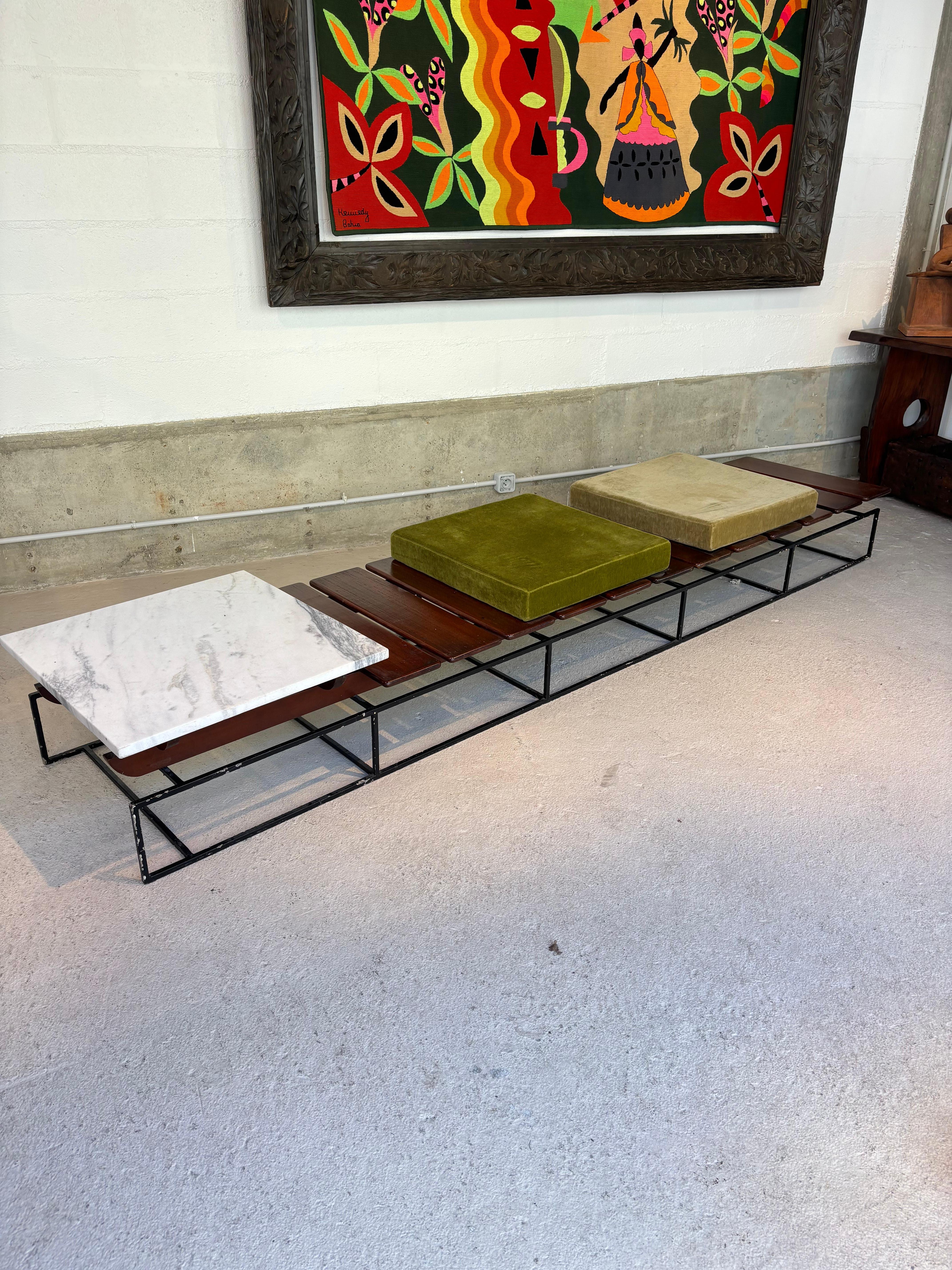 Joli banc brésilien attribué à Zalszupin Bon état - En vente à SAINT-OUEN-SUR-SEINE, FR