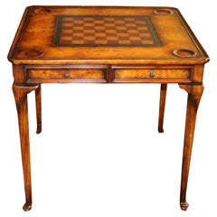Nice Burled Walnut Theodore Alexander Leather Top Game Table