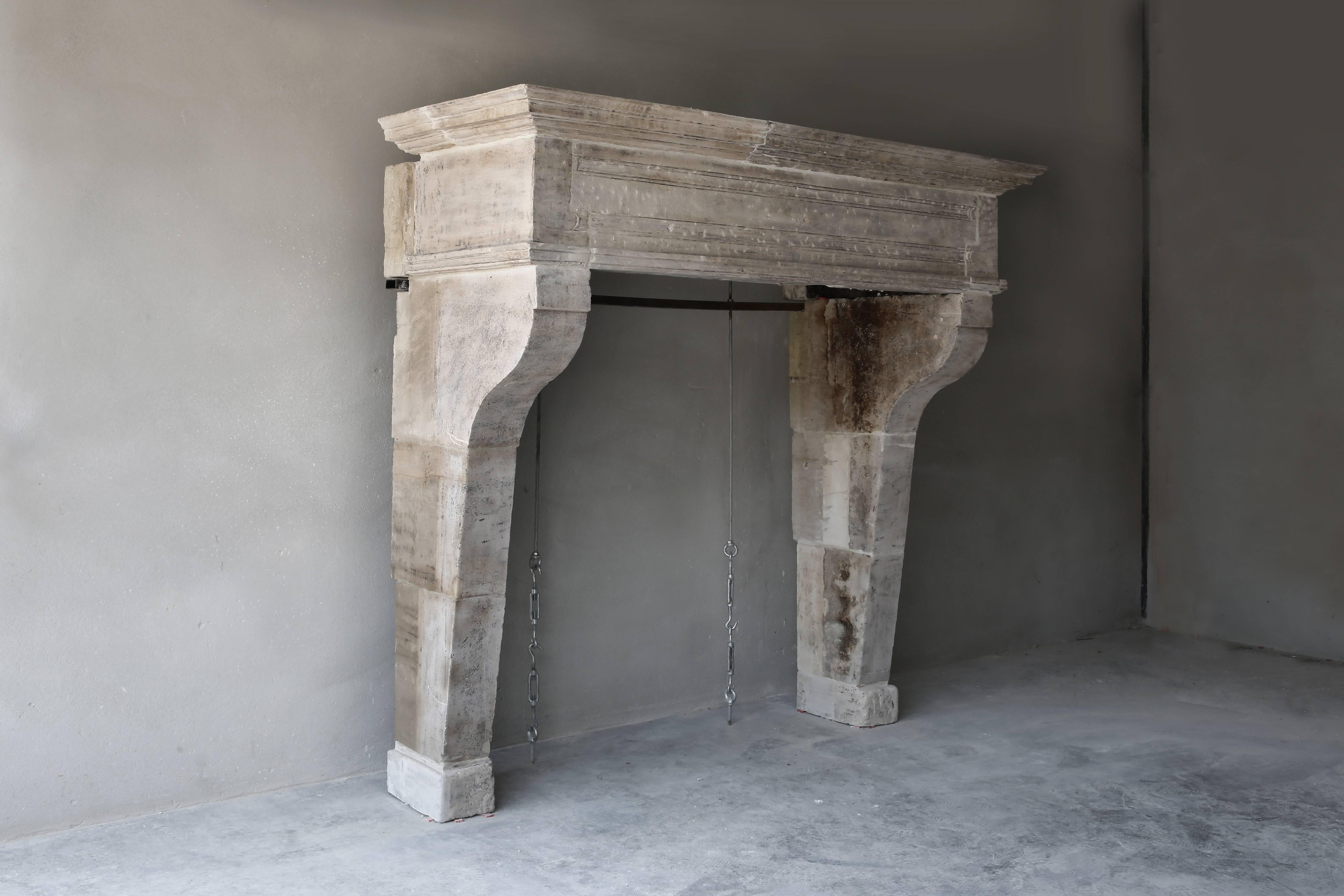 Nice Castle Fireplace of Limestone in the Style of Louis XIII, 19th Century 6