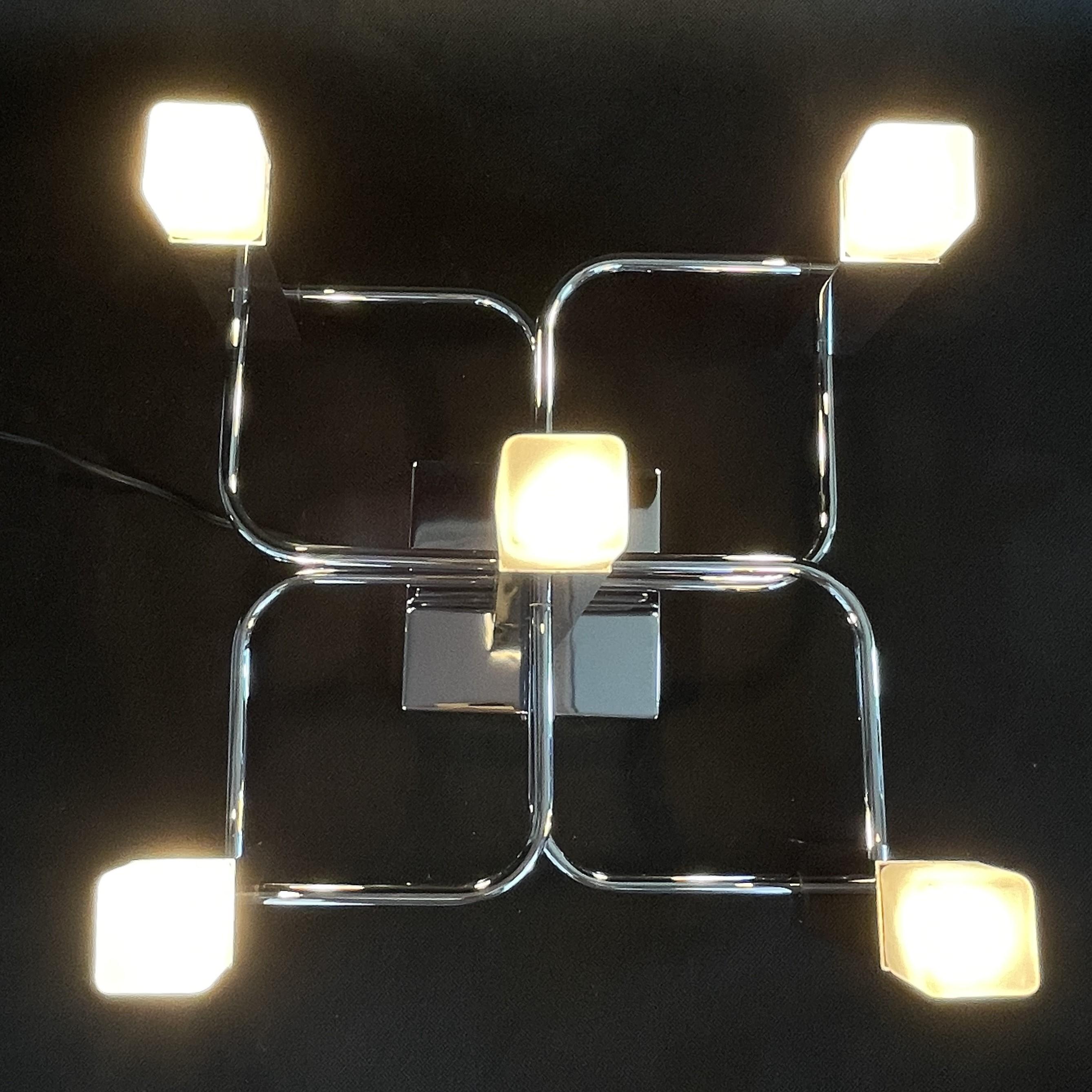 Late 20th Century Nice Ceiling Lamp by Gaetano Sciolari for Boulanger, 1970s For Sale